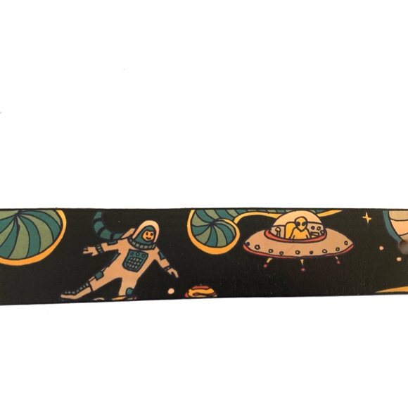Jon Wye Genuine Leather Happy Astronaut Belt; Sz L 45". Science Space - Picture 7 of 16